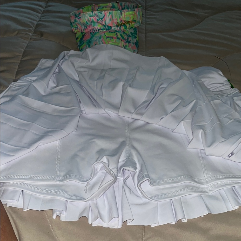 Kyodan White Pleated Skater Mini Skirt Tennis Active UPF 50 - Picture 3 of 4